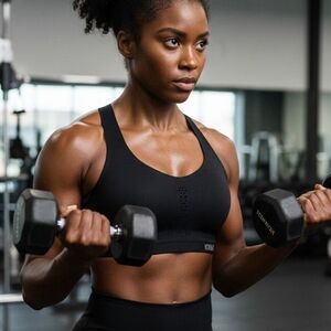 Victoria Sport High Impact Sports Bra Black 34C Back Hook Closure